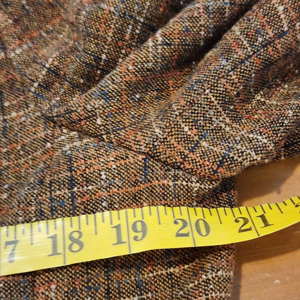 Le Suit 2pc Tweed Skirt Suit Set Women 14 Brown Rust Velvet Business Office Work - Picture 10 of 16